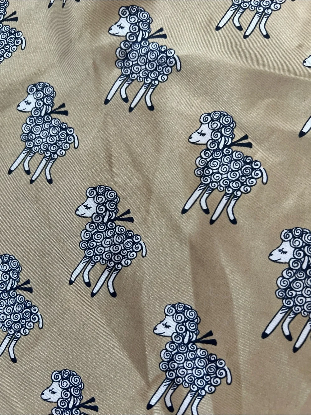 Vintage Young Pendleton scarf ~ with black sheep pattern